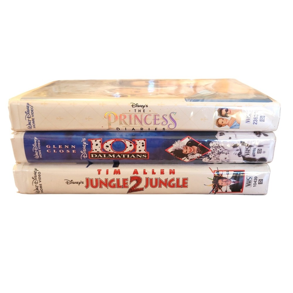 Disney VHS Tapes Movie Lot Princess Diaries 101 Dalmatians Jungle 2 Jungle Retro